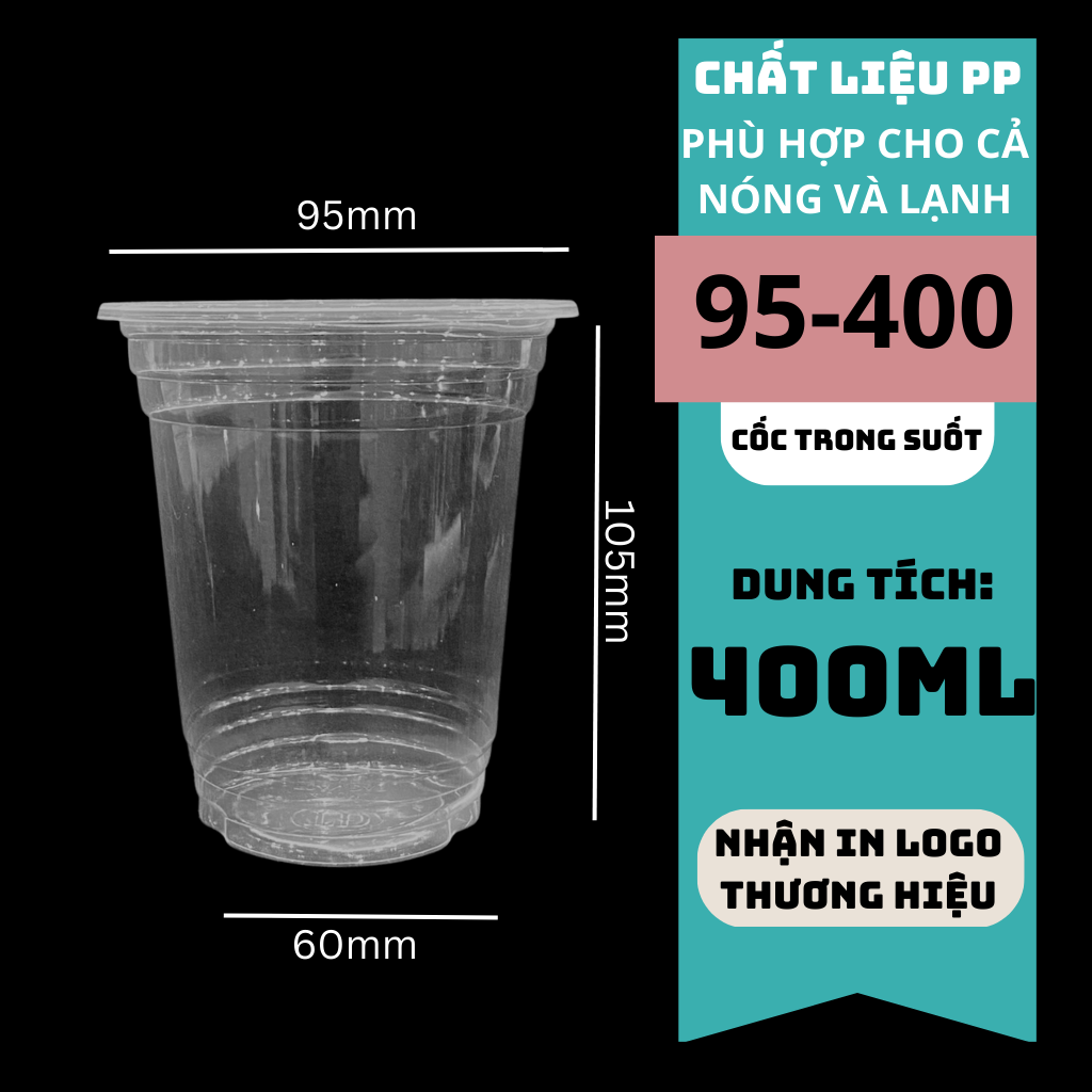 50 Cốc nhựa PP400 - PP500 - PP700ml dùng 1 lần