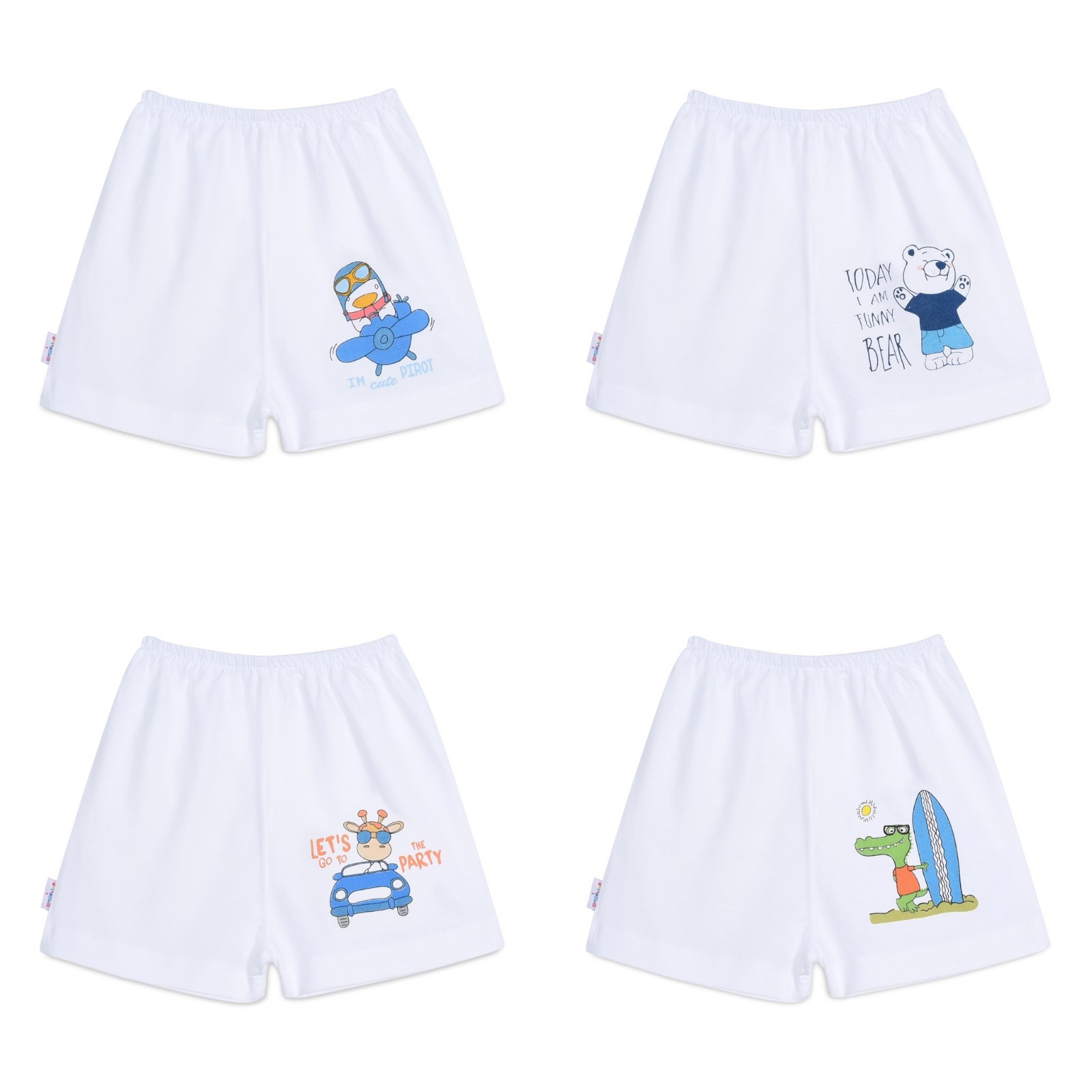 [Hello B&B] size bé 6-35kg Quần ngắn in HELLO BB QL0128 | HelloBB cotton tự nhiên 100% mềm mịn mát (Hình in giao ngẫu nhiên) | Mẹ và bé Kiddy And Mommy