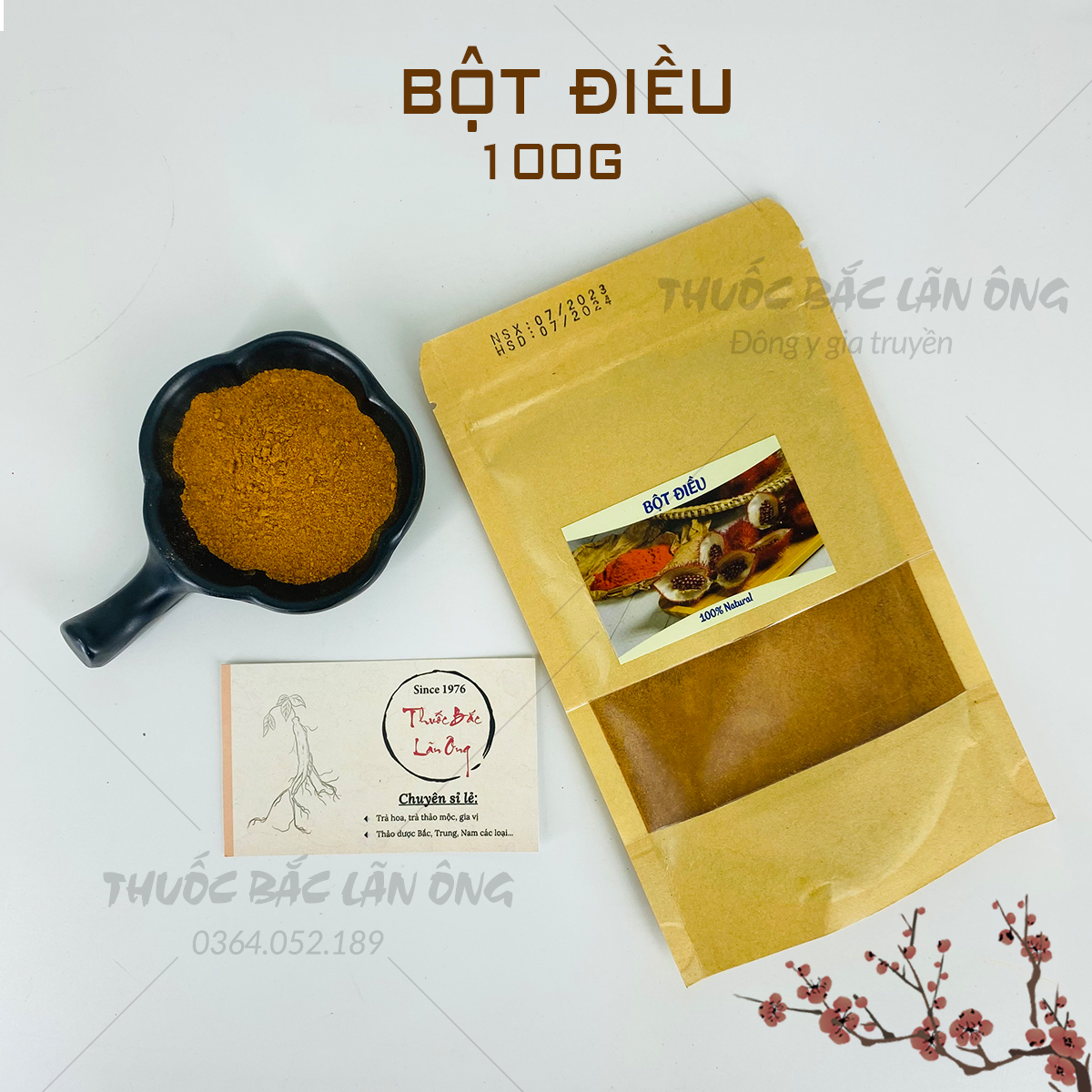 Bột điều đỏ 100g (Bột điều màu nguyên chất bột cà ri tạo màu cho món ăn)