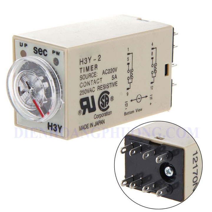 Relay thời gian timer omron h3y-2 , relay thời gian timer omron h3y-4