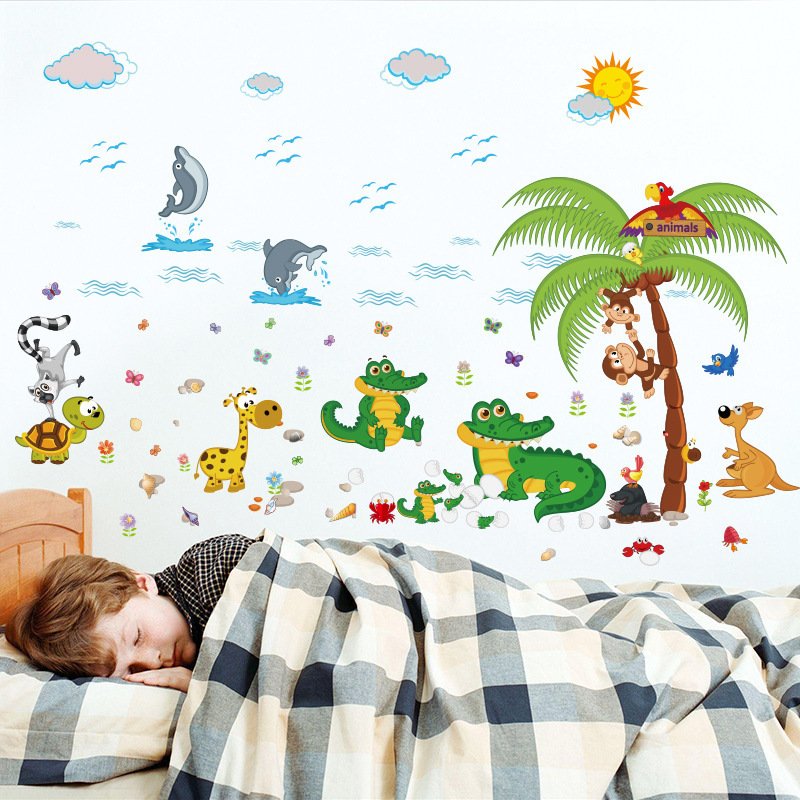 Decal dán tường ao cá sấu SK9090