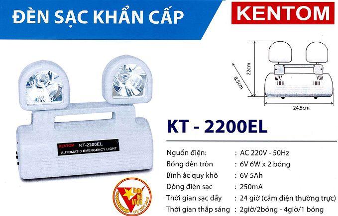 [HCM]Đèn Sạc Khẩn Cấp Kentom KT 2200