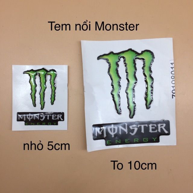 [ HAI MIẾNG  ] Logo tem nổi monster mẫu mới