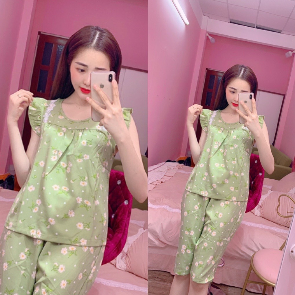 [HCM]SET BỘ LỤA HOA NHÍ TAY CÁNH TIÊN DỄ THƯƠNG (ẢNH THẬT) - CÓ SIZE 40-75KG - LUA003