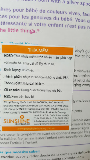 [HCM]THÌA MỀM ĂN DẶM MUNCHKIN ( BÁN LẺ 1 CÁI)