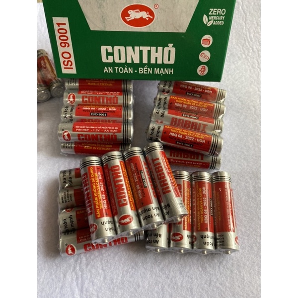 Vỉ 4 cục pin tiểu con thỏ AA 1,5V