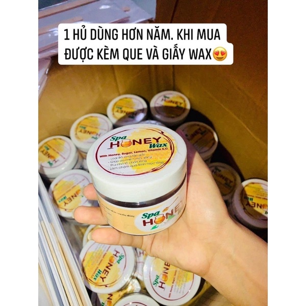 Sáp Wax Lông Honey 100% Thiên Nhiên ( Tặng 50 Tờ Giấy Và Que Wax )