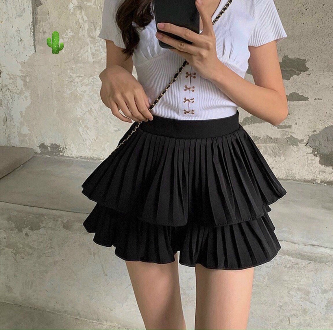 Chân Váy Xếp Ly 2 Tầng