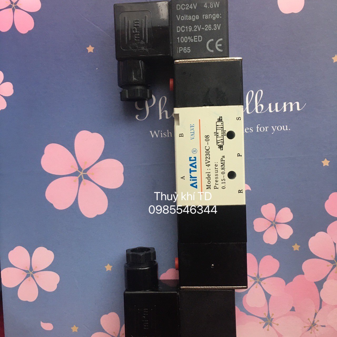 4V230C-08 Van điện từ khí nén 5/3 4V230C (Airtac) Ren 13mm