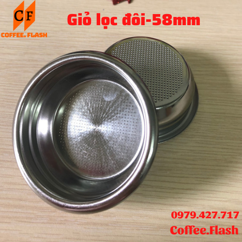 Giỏ Lọc (Filter Basket)  Đơn Đôi 58mm- Chén lọc đơn đôi cho tay pha máy cà phê.