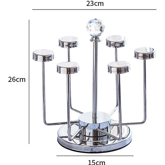 Giá úp cốc inox cao cấp xoay 360 độ