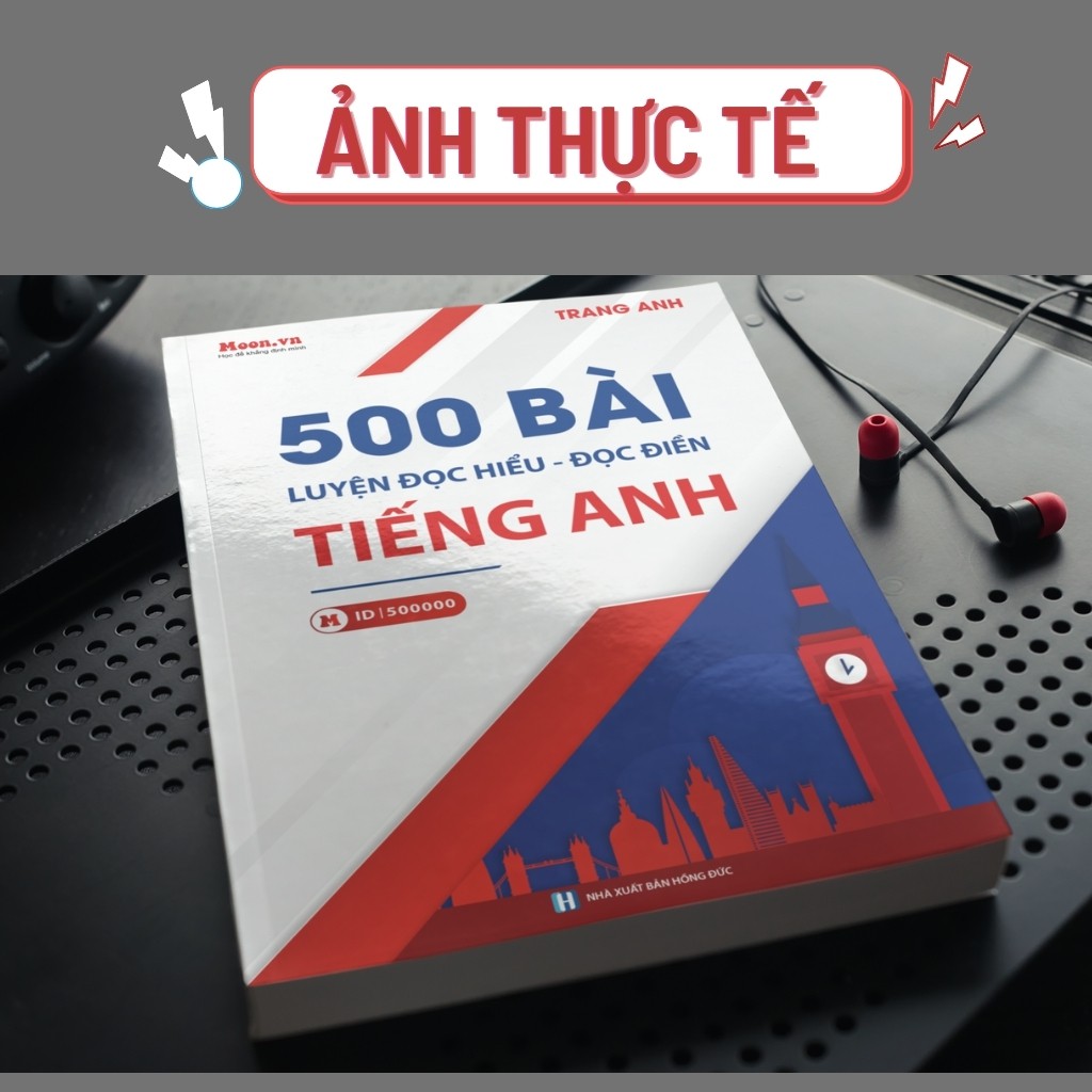 Sách ID Moonbook Tiếng Anh cô Trang Anh: 500 bài đọc hiểu đọc điền ôn thi THPT Quốc Gia 2023