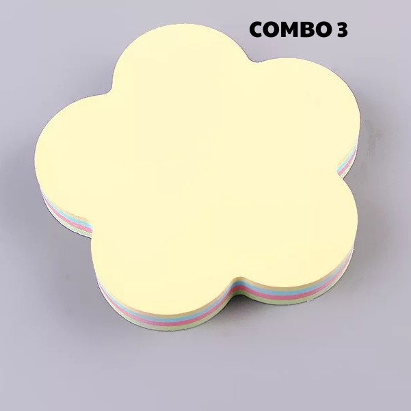 COMBO 3 xấp Giấy note hình xinh xắn nhiều màu (100 tờ)
