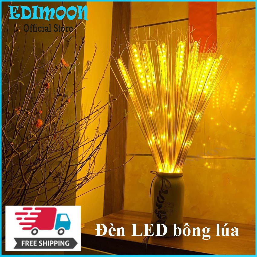 Đèn led bông lúa trang trí tết 2022 hot - bó 10/15 bông - màu vàng ấm - trang trí ban thờ phòng khách|