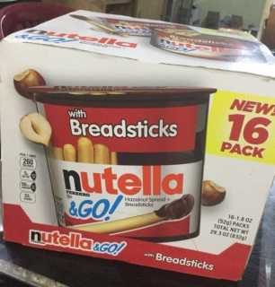 Thùng 16 hộp bánh chấm sốt socola hạt dẻ Nutella Go 52gr hộp Mỹ thumbnail