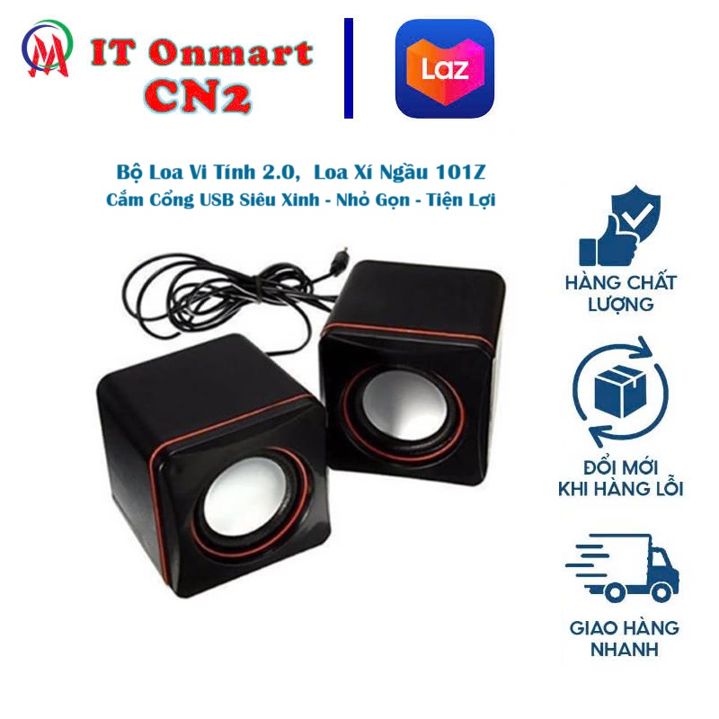 Bộ Loa Vi Tính 2.0,  Loa Xí Ngầu 101Z Cắm Cổng USB Siêu Xinh - Nhỏ Gọn - Tiện Lợi