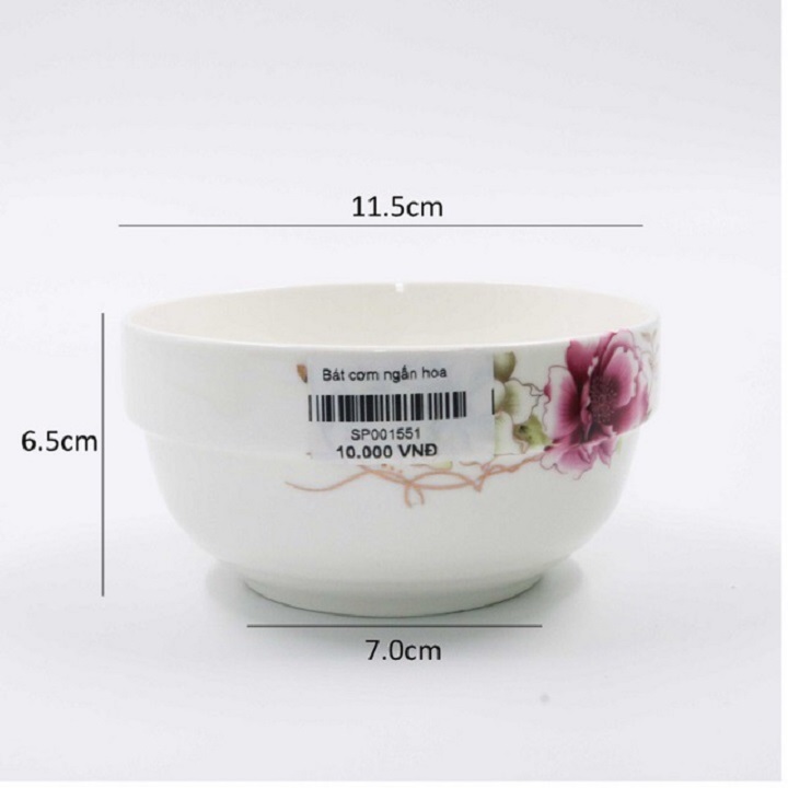 Bộ 10 Bát Cơm Hoa Đỏ Lohaco Cao Cấp