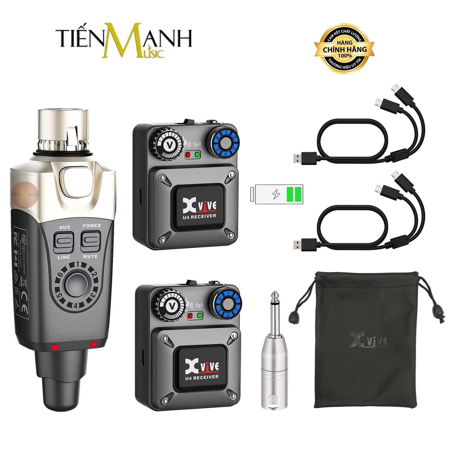 Bộ thu phát tai nghe không dây xvive u4r2 1 phát 2 thu wireless system