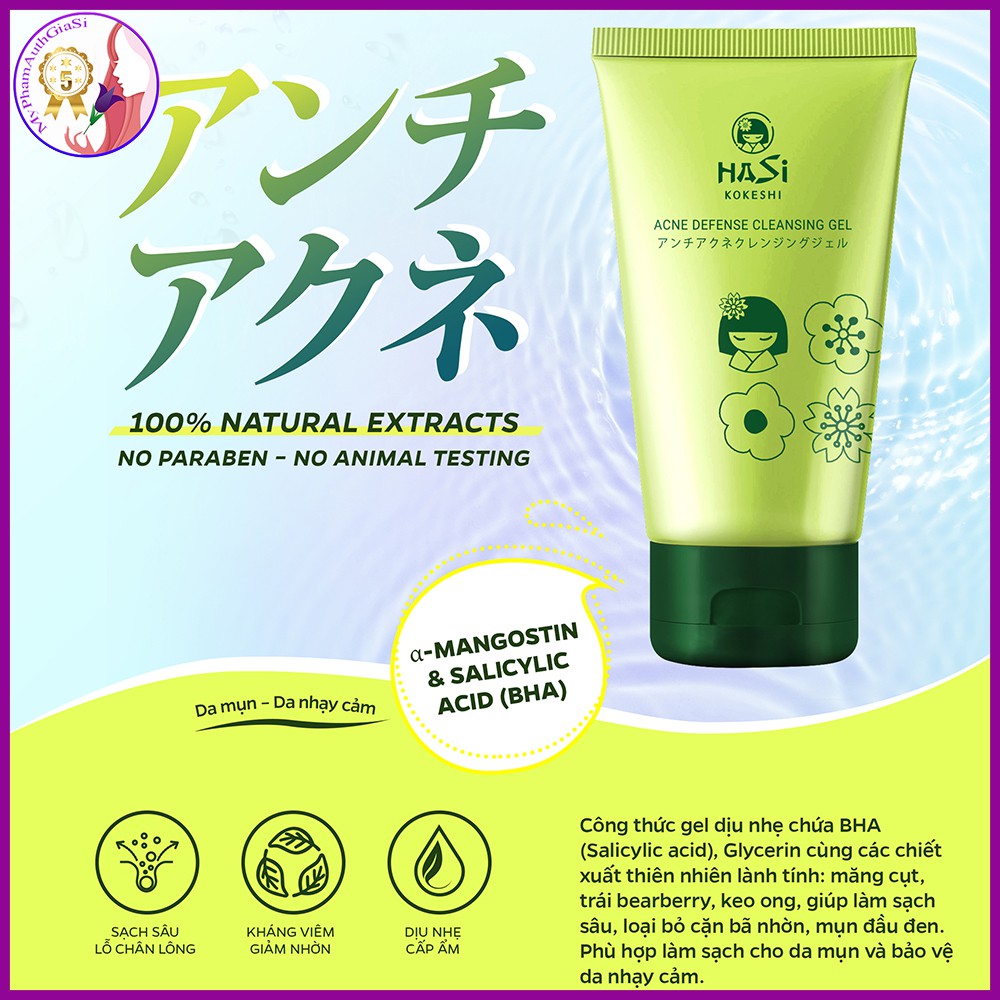 Sữa Rửa Mặt HASI Dạng Gel Dành Cho Da Mụn 100ml