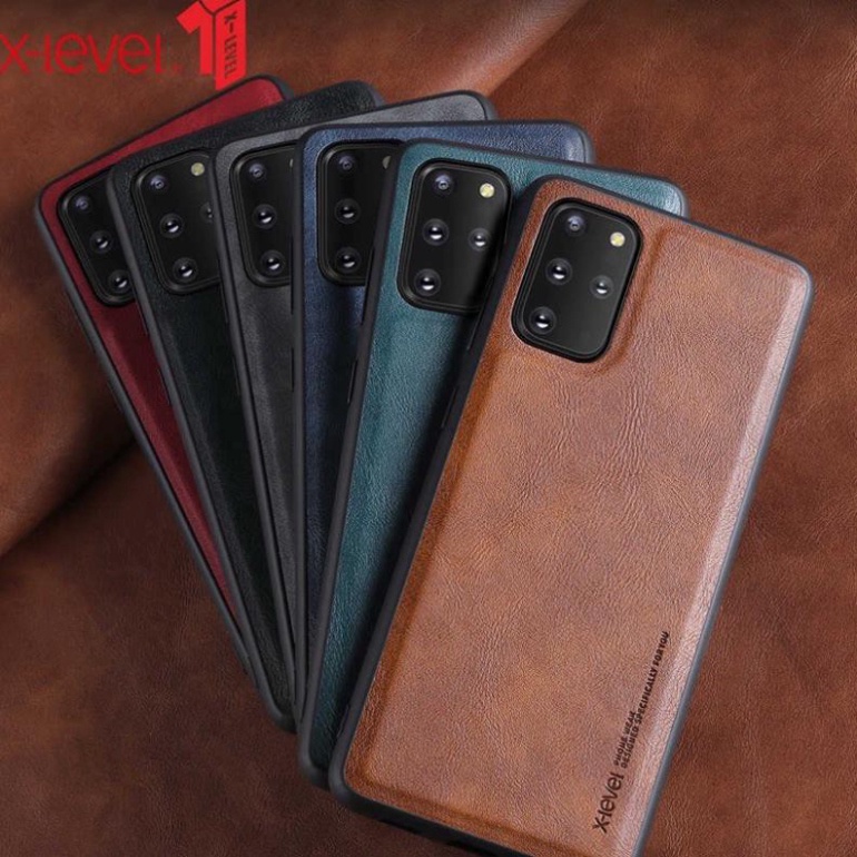 Ốp lưng giả da sam sung galaxy s10/s10 plus/s20/s20 plus/s20 ultra hiệu x-level viền dẻo chống sốc bền đẹp