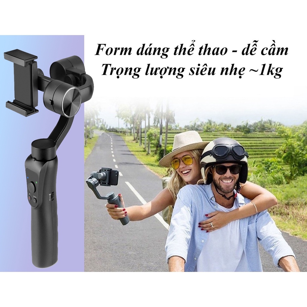 [Bảo hành 24 tháng] Tay cầm chống rung cho điên thoại Gimbal 3-Axis F6 loại tốt, thiết bị quay phim, video, vlog, chuyên nghiệp cho điện thoại, máy ảnh, tự động cân chỉnh, chuyển cảnh mượt mà, xoay 306 độ.