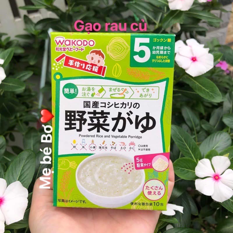 Bột ăn dặm WAKODO Nhật cho bé 5m+