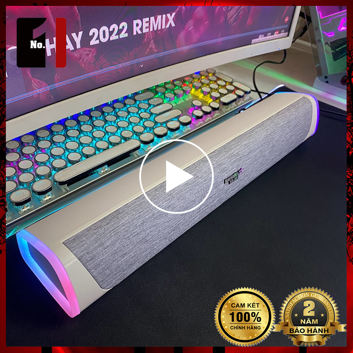 Loa thanh máy tính soundbar màu trắng bluetooth để bàn soundmax sb-201 led rgb loa vi tính bass lớn âm thanh hay
