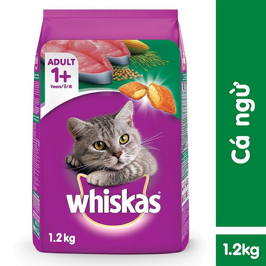 Thức Ăn Cho Mèo, Hạt Cho Mèo - Whiskas 1.2kg