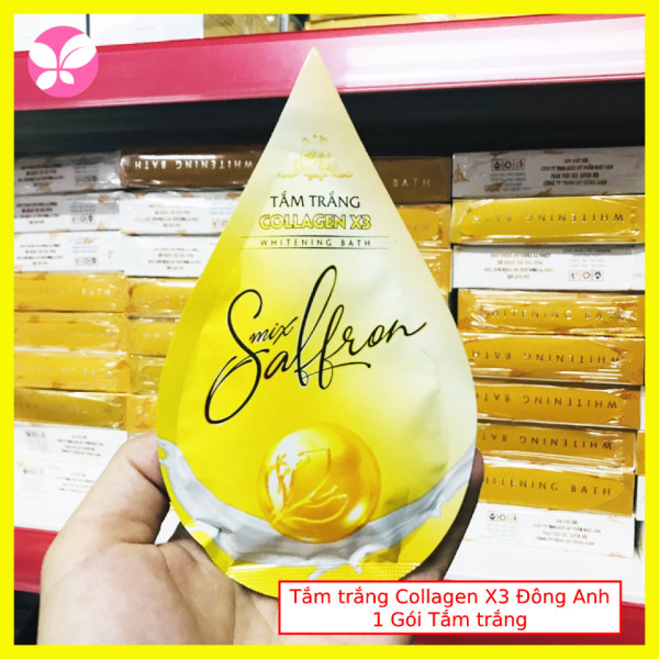 Tắm trắng Collagen X3 Đông Anh Mix Saffron - 1 Gói tắm trắng