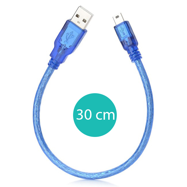 Cáp sạc usb ra mini usb xanh tốt - 30cm