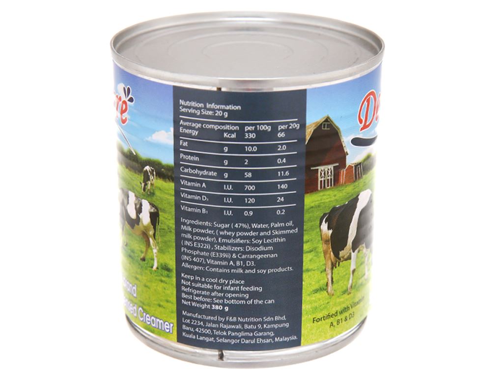 Sữa đặc nhập khẩu DeliPure lon 380g