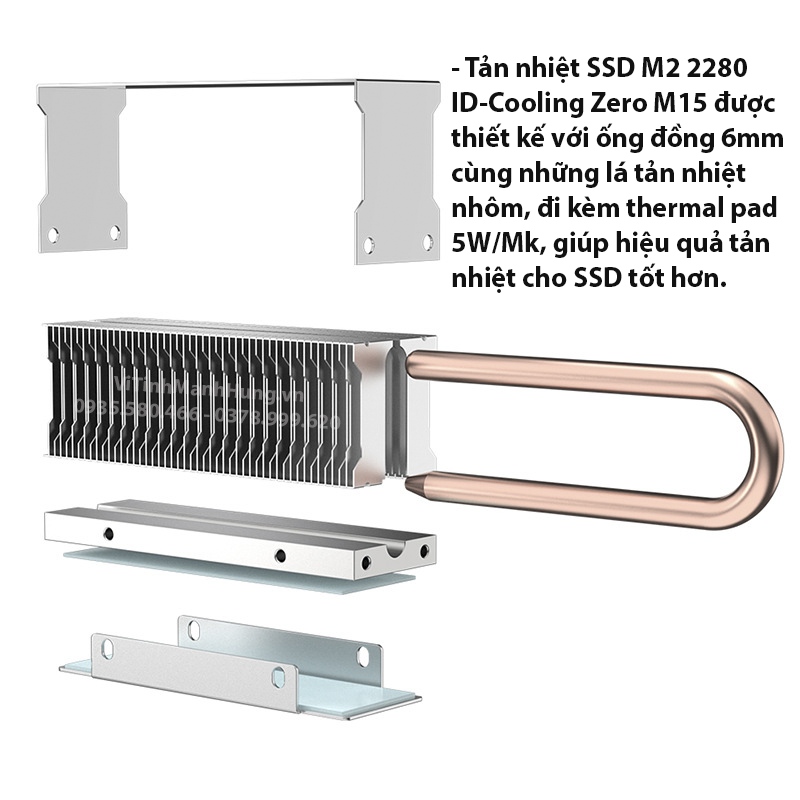 Tản nhiệt SSD M2 2280 ID-Cooling Zero M15, ống đồng 6mm.