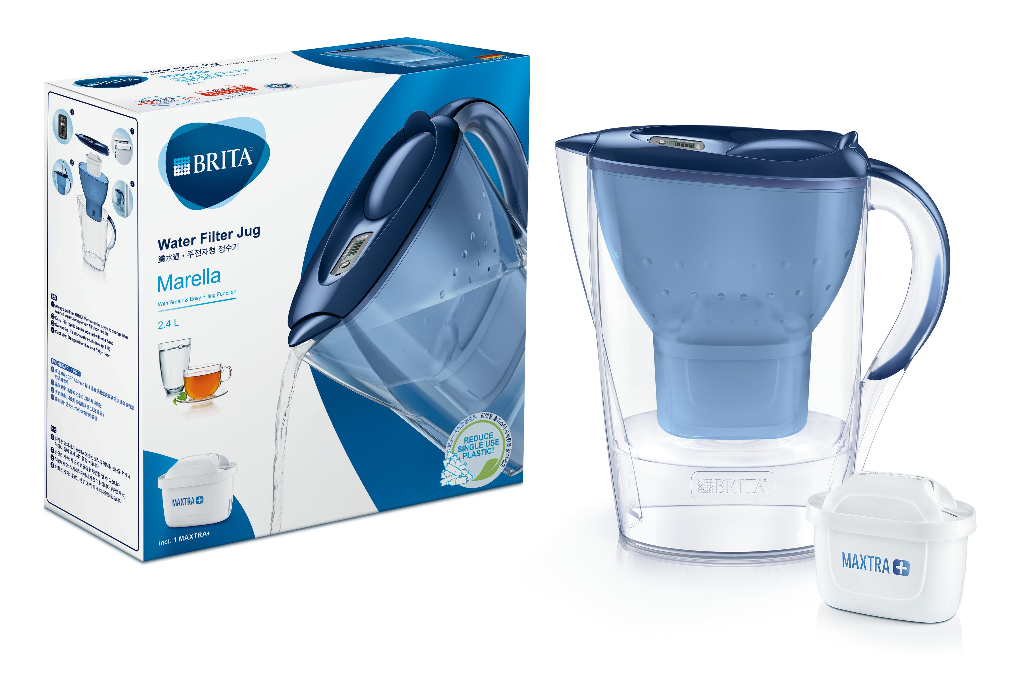 Bình lọc nước BRITA Marella Cool Blue 2.4L có sẵn 1 lõi lọc Maxtra Plus -