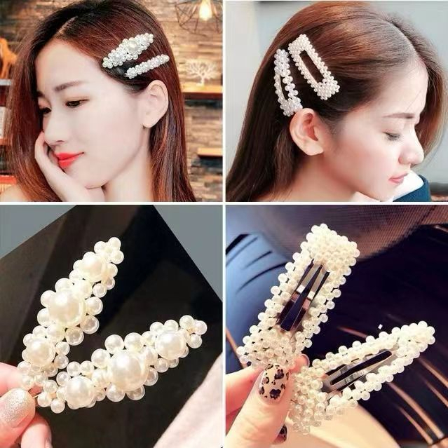 Set 10 kẹp tóc ngọc trai nhân tạo nhiều mẫu