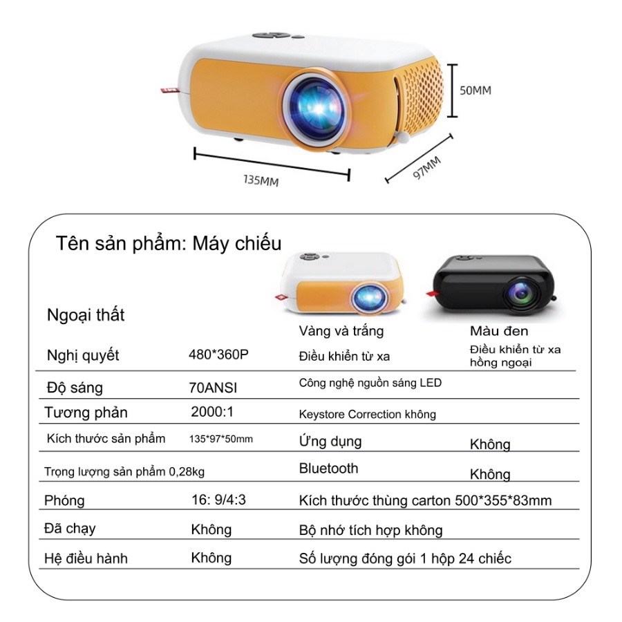 Máy Chiếu Phim Mini A10, Máy Chiếu Phim Tại Nhà, SONETS.