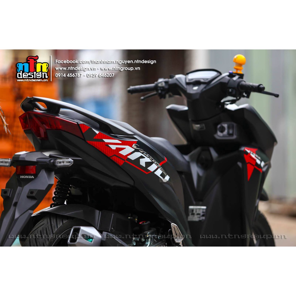 Tem rời dán xe vario 2018 mẫu chữ vario 150 đen đỏ trắng
