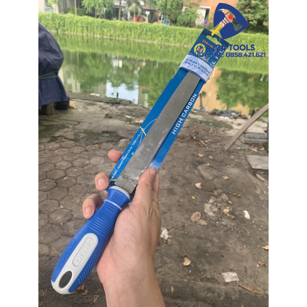 Dũa dẹp 250mm c-mart e0014-p-10 loại 10 inch cán nhựa az24tools