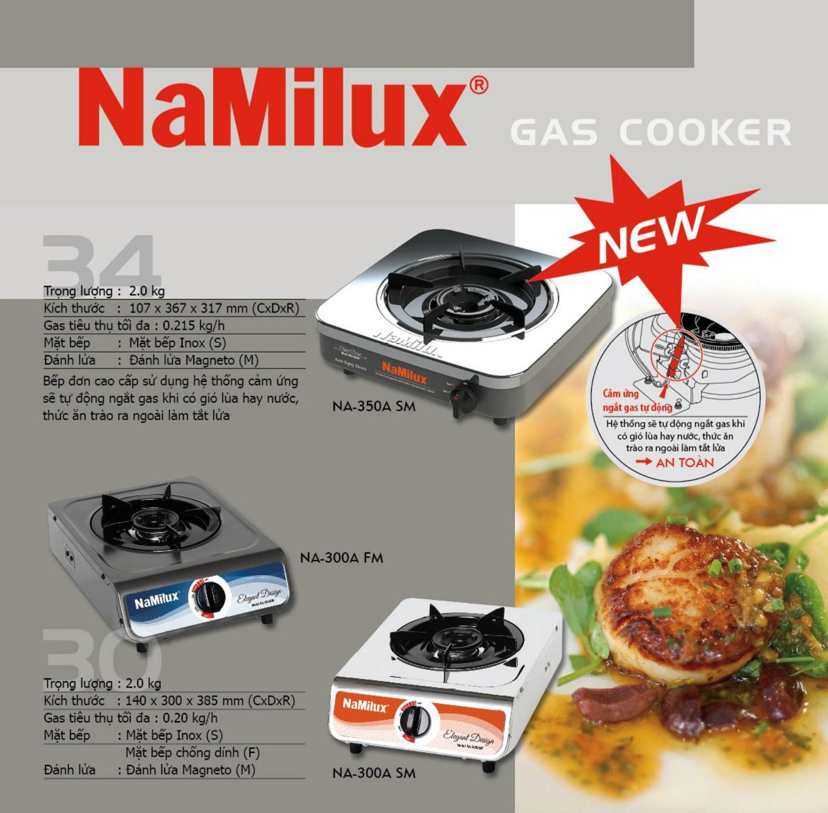 BẾP GAS ĐƠN NAMILUX NA-300ASM ( MẶT BẾP INOX )