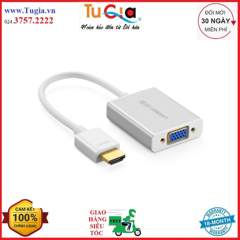 Cáp chuyển đổi hdmi sang vga kèm audio ugreen 40212 - hàng chính hãng