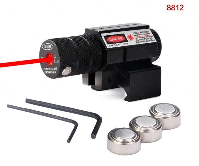 Đèn Laze EN 8812 Mini Hồng Ngoại Tia ĐỎ - Bút Laze Kẹp Ray 11 hoặc Kẹp Ray 20, Có Chỉnh Tâm, Kèm Đầy Đủ Phụ Kiện - máy laser tia đỏ lz (màu Đen)