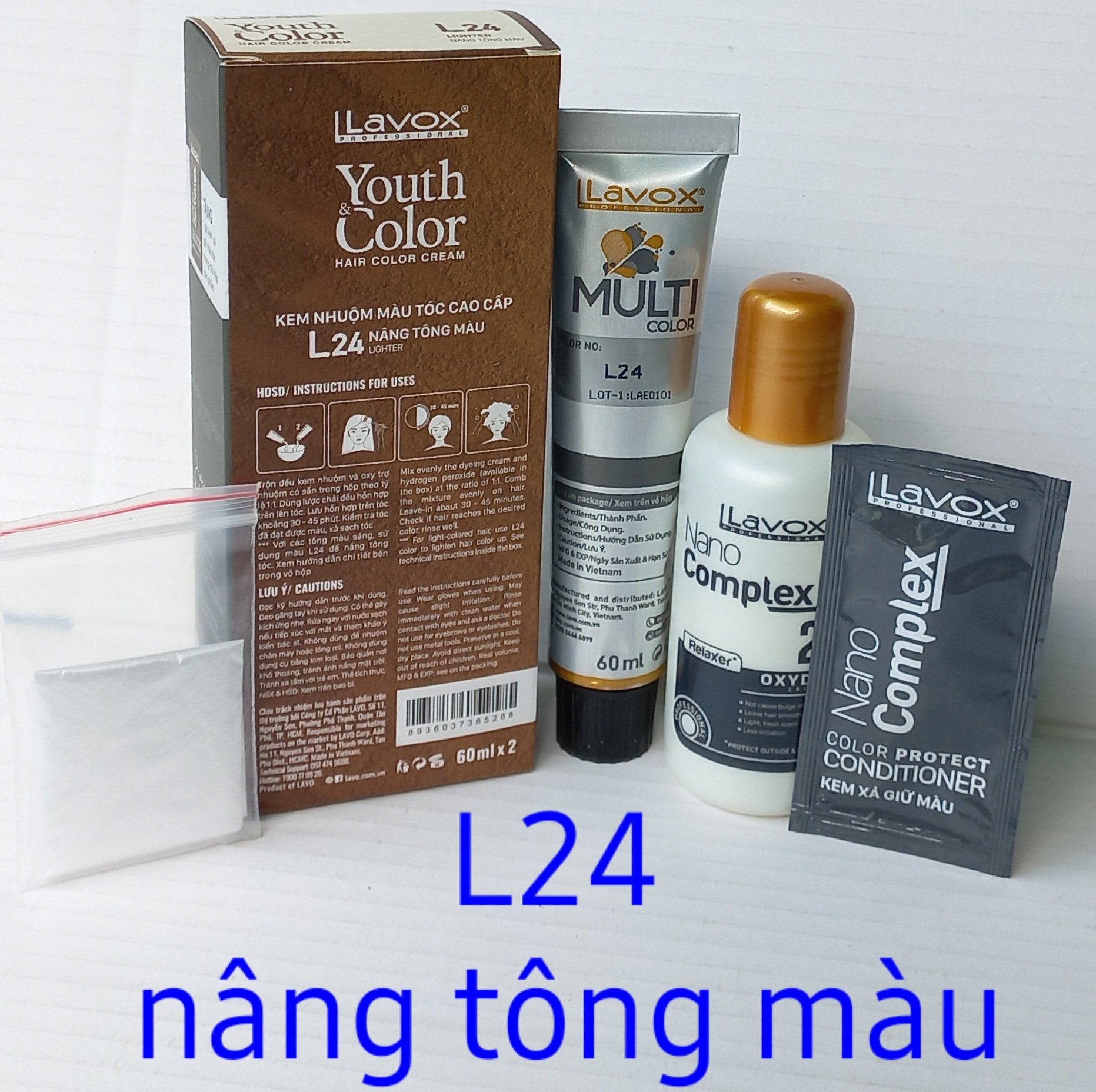 nhuộm Lavox Oxy trợ nhuộm tóc lavox Nano complex 100ml (9%)