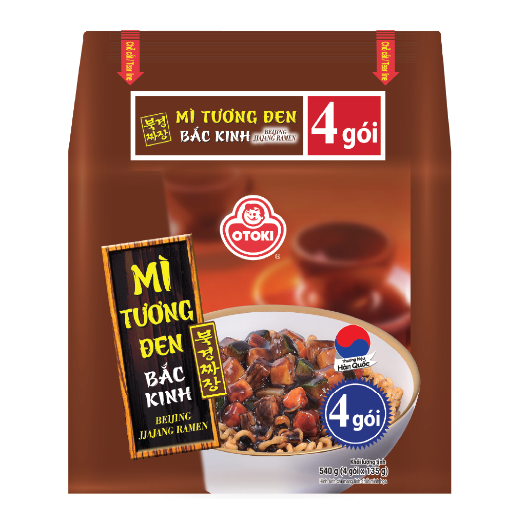 Lốc 4 gói Mì Tương Đen Bắc Kinh Otoki 135gx4