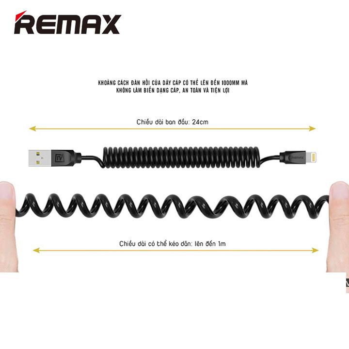 Cáp sạc lò xo cho Iphone Remax Rc-117i cổng lightning