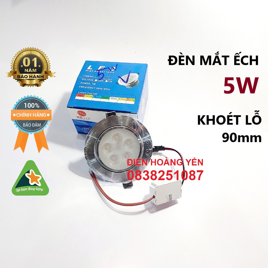 đèn led âm trần mắt ếch 5w PHI 90mm