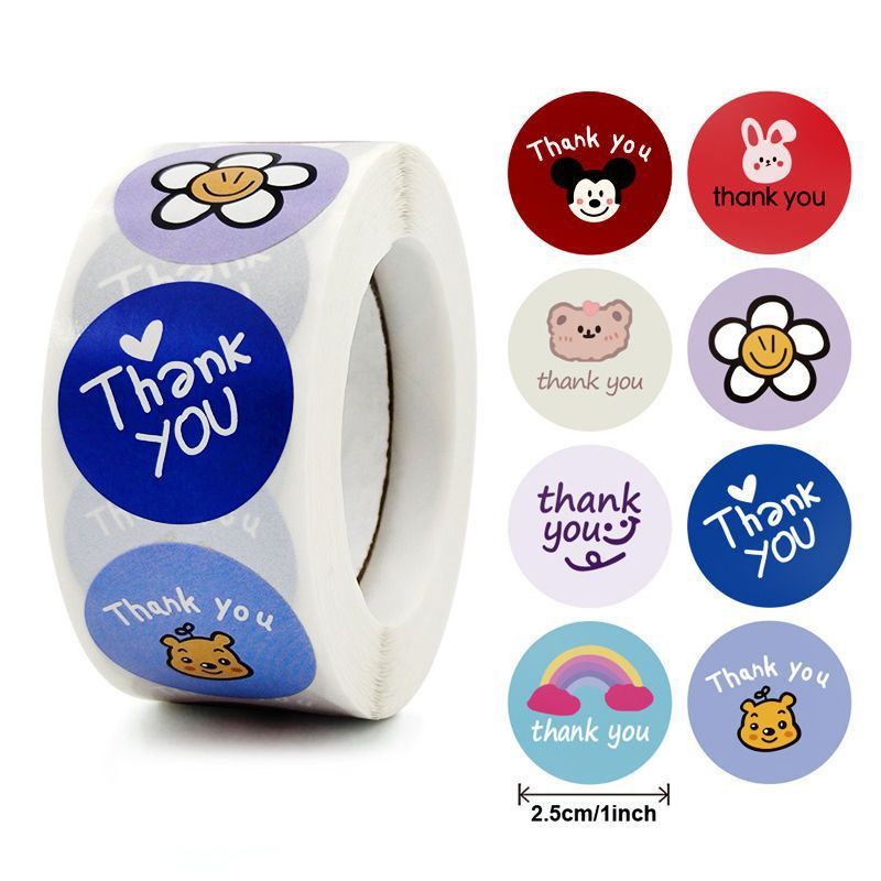 Tem Tròn Thank You (1 Cuộn / 500 Tem)