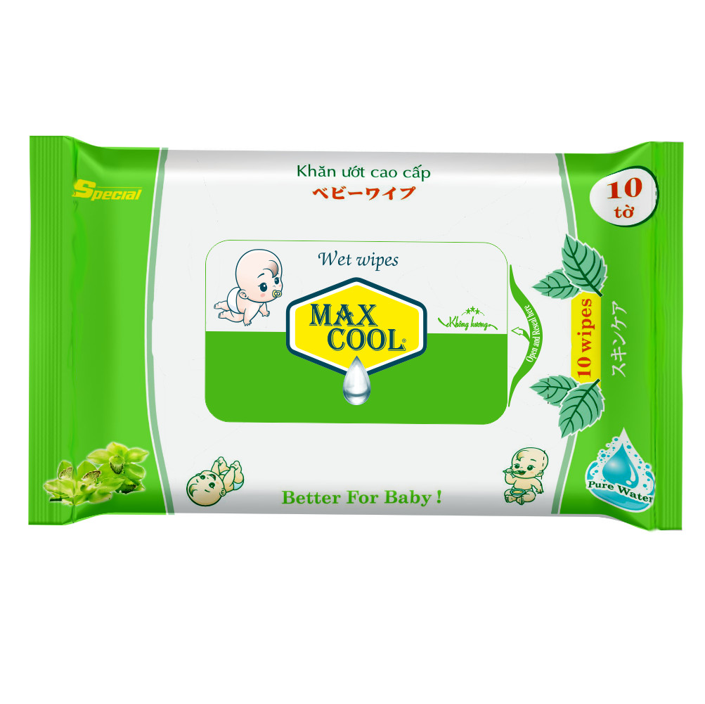 2 gói khăn ướt Max Cool 10 tờ