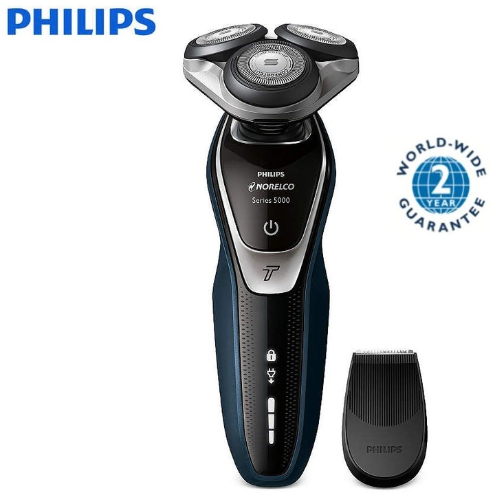 Máy cạo râu khô và ướt cao cấp Philips Norelco S5355/82 có đầu tỉa để tỉa tóc mai và ria mép - Bảo hành 24 tháng