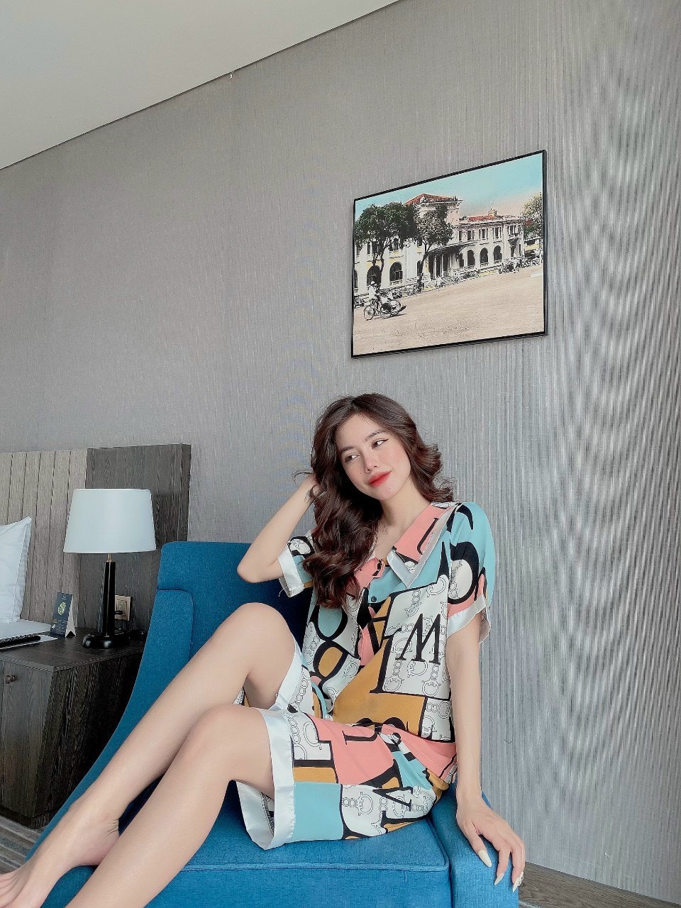 Đồ Bộ Lửng Nữ Pijama Lụa Mango Loại 1, Set Bộ Ngố Mặc Nhà Dễ Thương