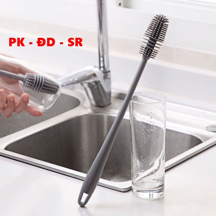 Cọ Rửa Ly, Cốc, Chén, Bình Sữa Silicon Cán Dài Tiện Dụng - Siêu Rẻ