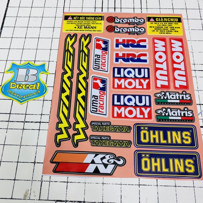LOGO STICKER chữ Winner